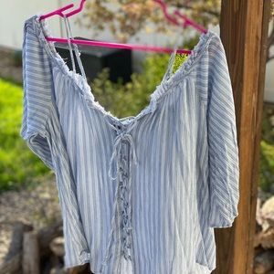 Blue and white stripe Gimmick blouse / shirt